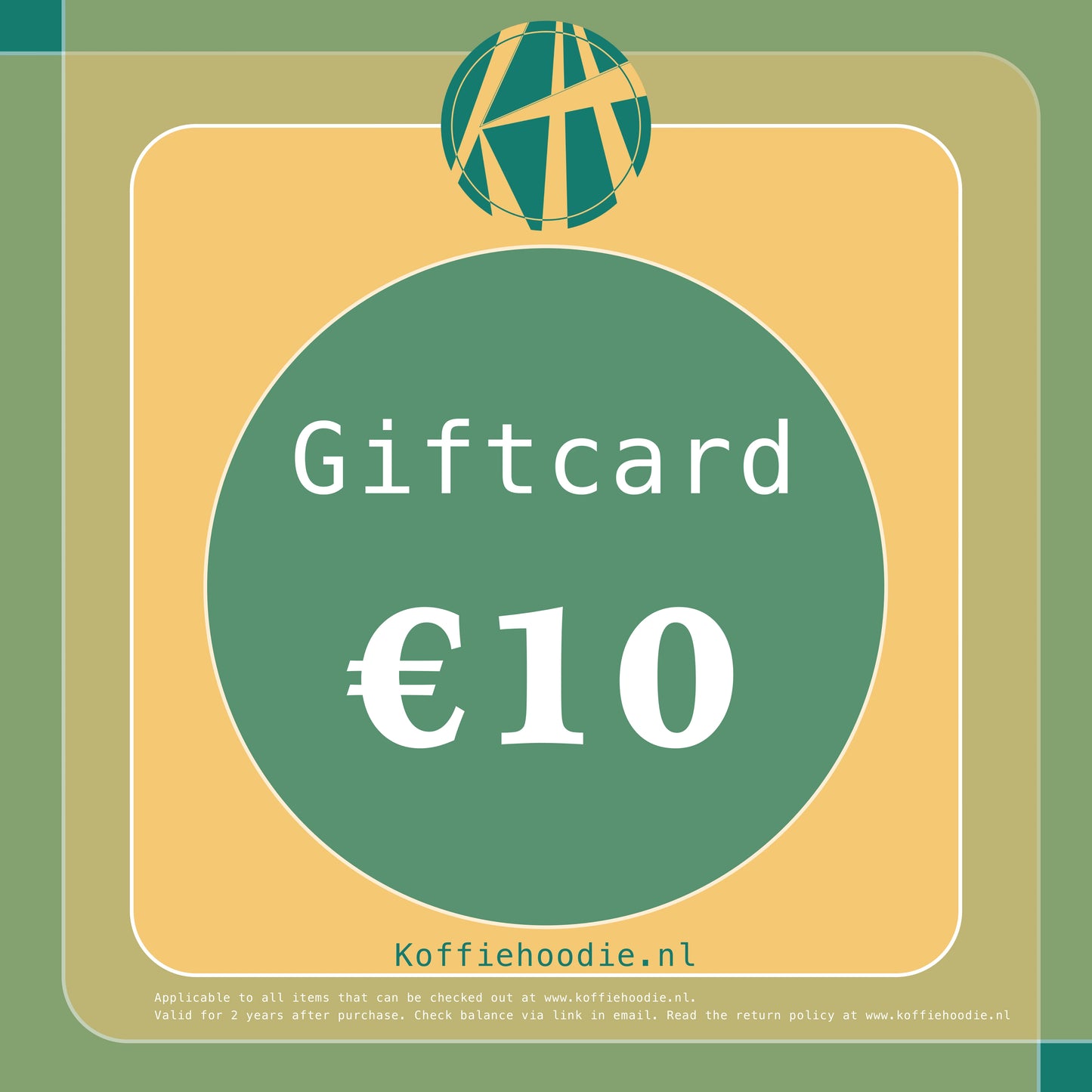 Giftcard waardebon voor de koffie hoodie liefhebber 10 euro.