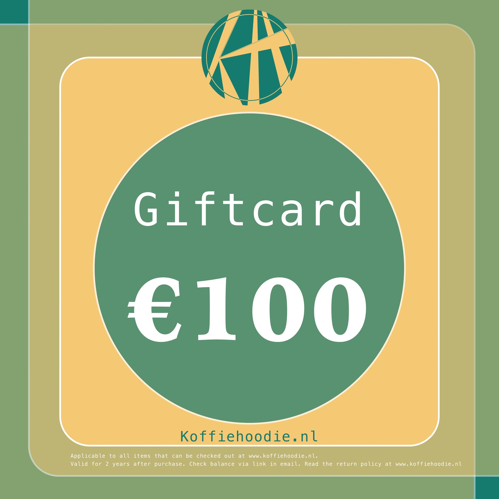 Giftcard waardebon voor de koffie hoodie liefhebber 100 euro.