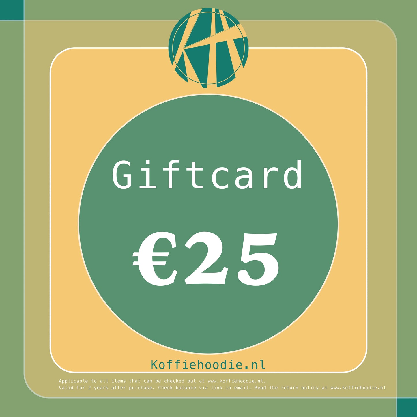 Giftcard waardebon voor de koffie hoodie liefhebber 25 euro.