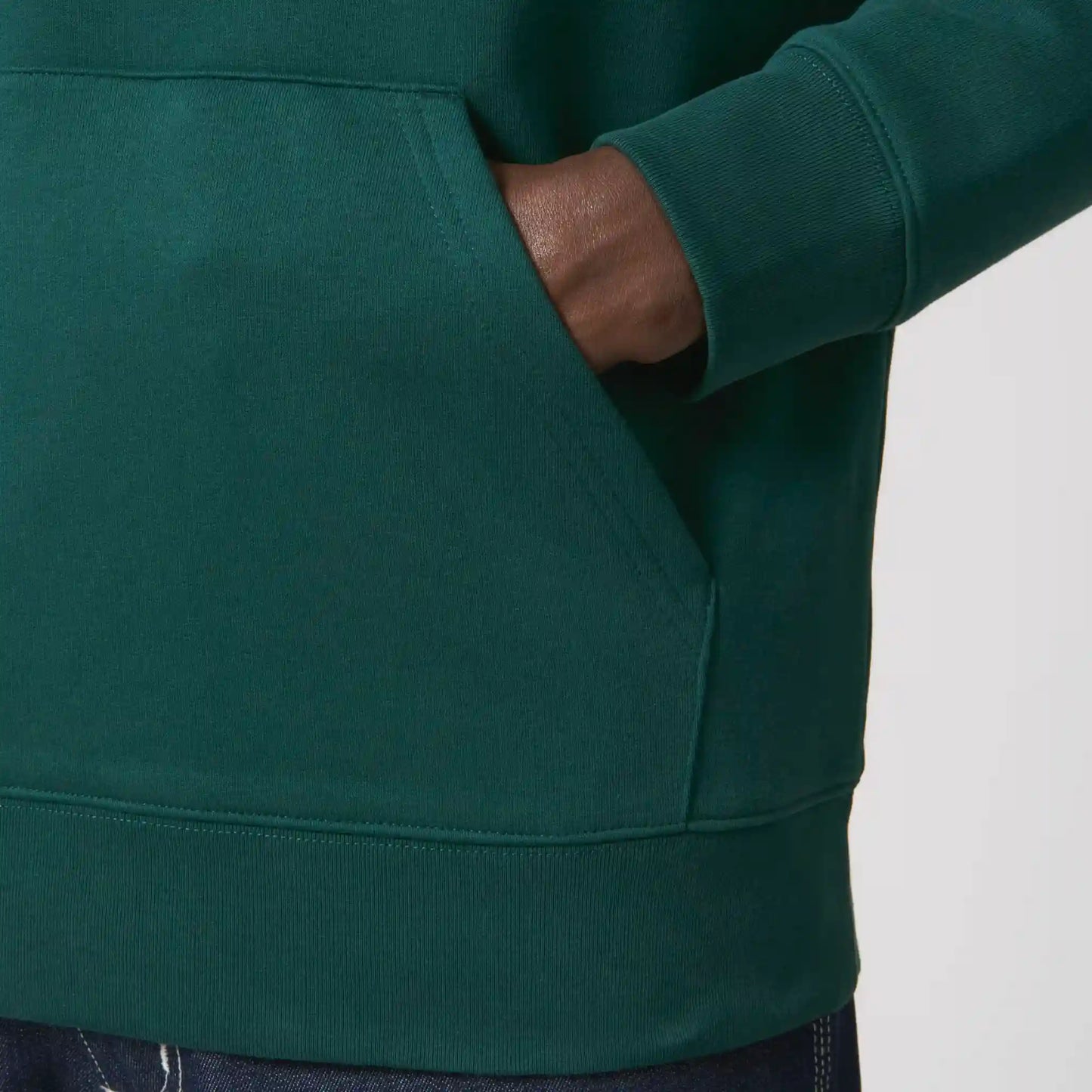 Hoodie groen met koffie bedrukking en tekst op rug 3.