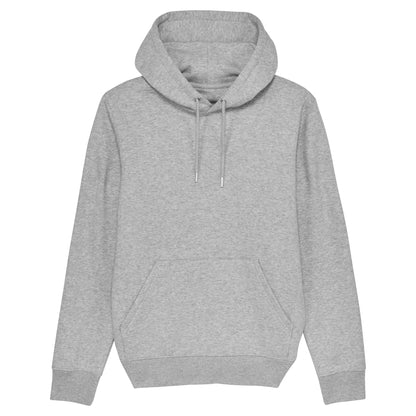 Hoodie heather grijs koffie opdruk en tekst op rug 8.