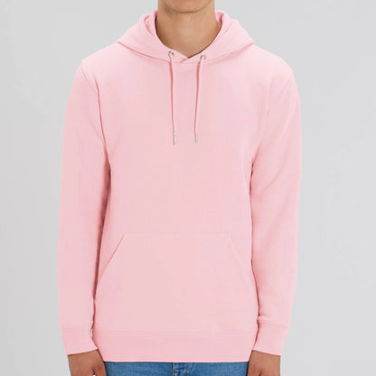 Roze Hoodie organic koffie afbeelding en tekst achterkant 8.